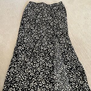 Wild Fable Black and White Floral Maxi Skirt